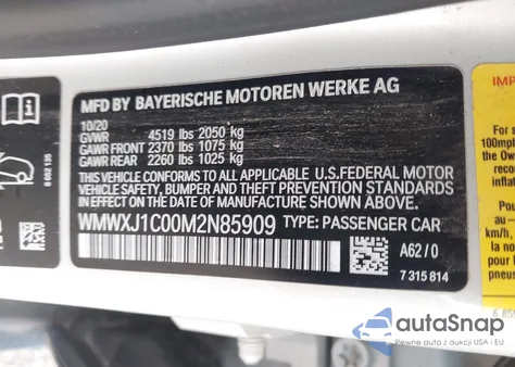 2021 Mini Clubman Cooper S из США, поврежденный, VIN WMWXJ1C00M2N85909